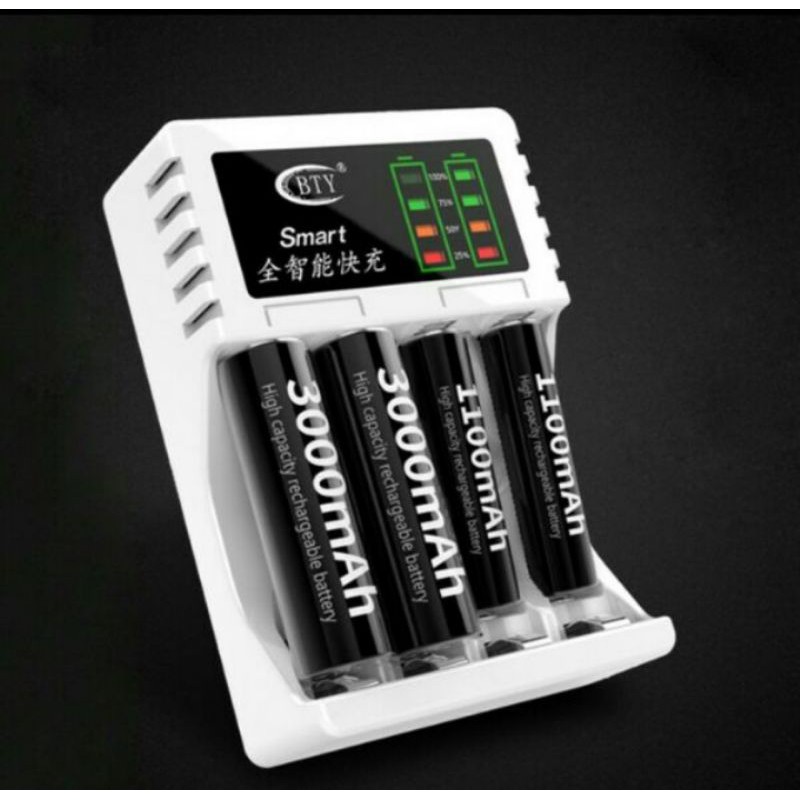 BỘ SẠC PIN AA-AAA THÔNG MINH TỰ ĐỘNG NGẮT SẠC KHI ĐẦY PIN