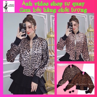 [Mới] Áo Khoác Nhung Nữ Lửng Cao Cấp Da Beo Siêu Sang Chảnh (hot trend)