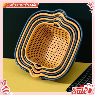 BỘ 3 CẶP CHẬU KÈM RỔ RỬA RAU CỦ TIỆN ÍCH