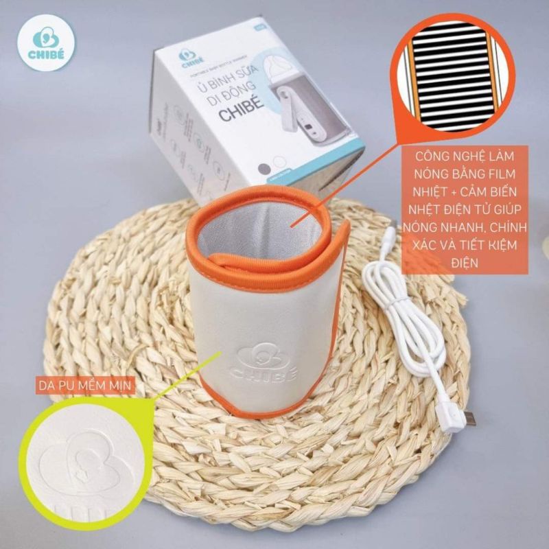 Máy hâm sữa di động thông minh Chibe, Ủ sữa di động 5 cấp độ bảo hành 12 tháng