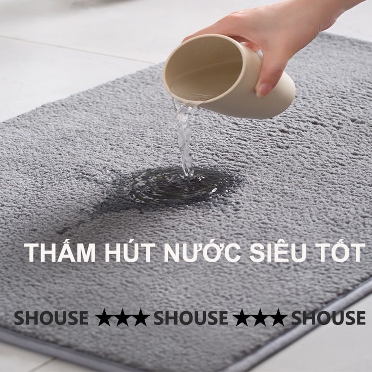 Thảm Lau Chân Chùi Chân KRS01 nhà tắm đế cao su siêu thấm hút nước chống trượt 3d nhà bếp welcome cao cấp khách sạn