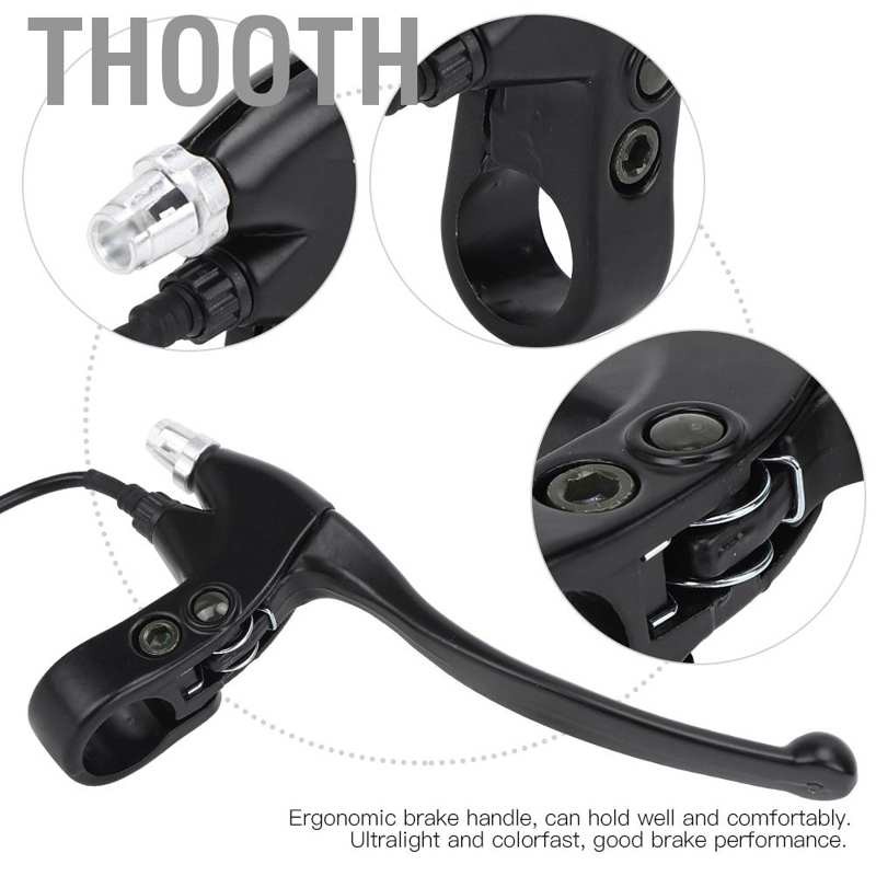 Thooth Thicken Aluminium E-bike Brake Lever Kits for Electric Bicycle Scooter Black