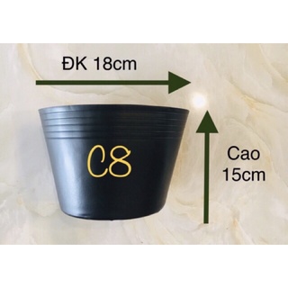 Chậu nhựa đen c8 ươm/trồng cây