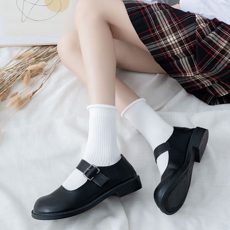 Vớ nữ FHYL phối ren mỏng màu trơn khử mùi thoáng khí thiết kế dễ thương