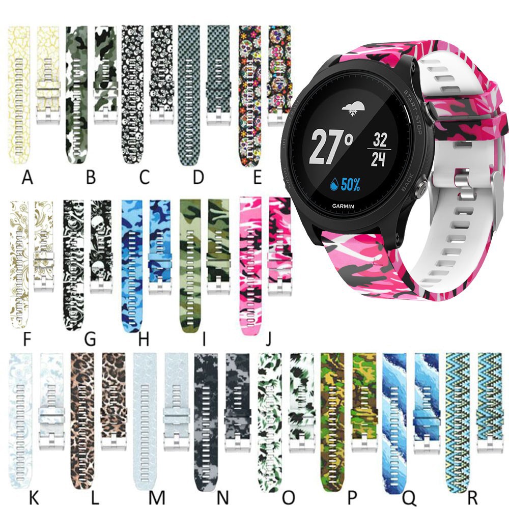 Dây đeo silicon in họa tiết trẻ trung thay thế cho đồng hồ thể thao Garmin Fenix 5 / for Garmin Fenix 6 / forerunner 935 945 /Garmin instinct