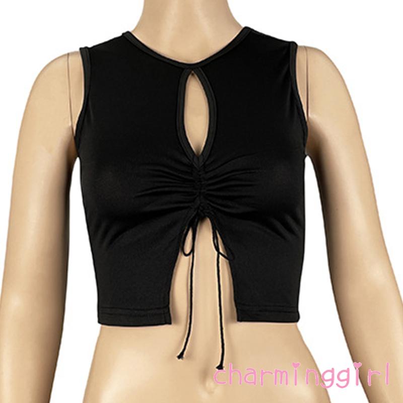 Áo crop top không tay màu sắc thời trang mùa hè dành cho nữ
