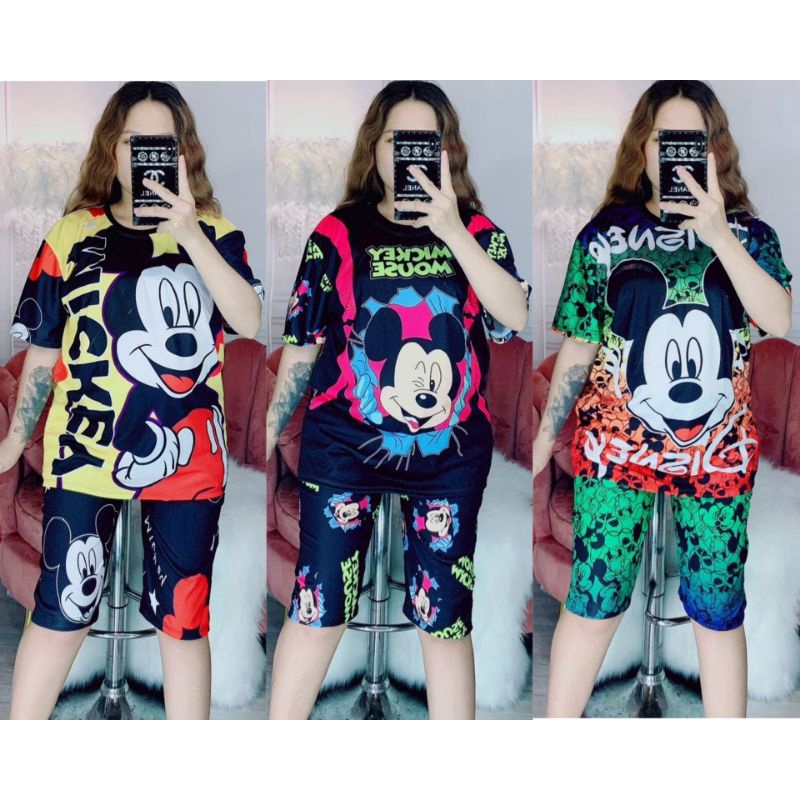 Set lửng thun lạnh 3D 4 chiều  + quần Có Túi