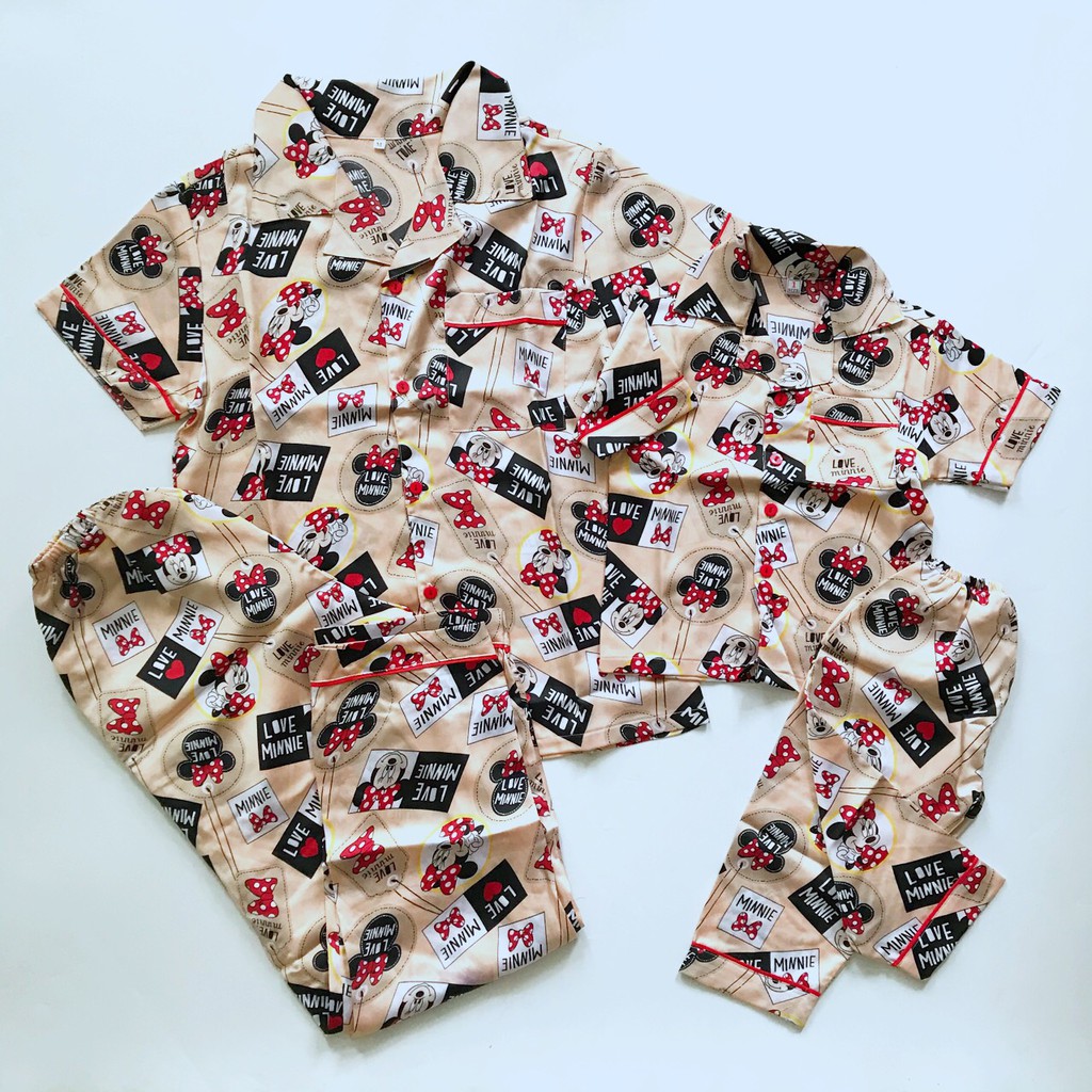 Set Pijama dài cho mẹ và bé vải Lụa Satin mềm đẹp mát nhiều mẫu xinh xắn