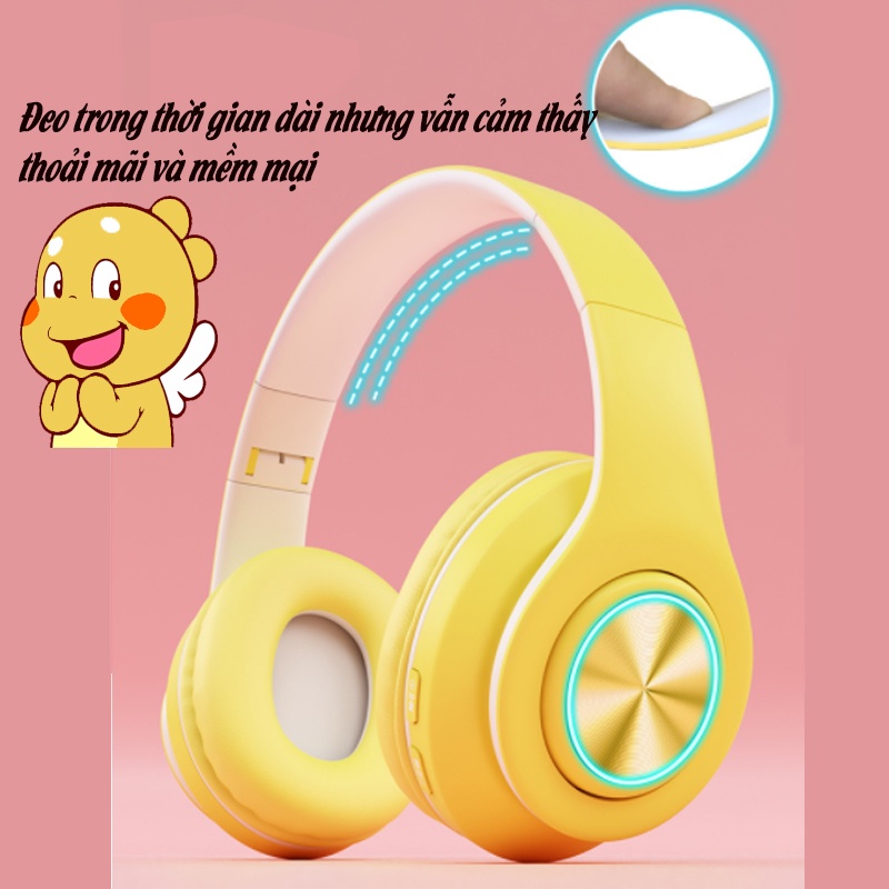 Tai Nghe Chụp Tai Bluetooth B3 Pro,Headphone có mic, Bass Cực mạnh có hỗ trợ thẻ nhớ,Gam màu thanh xuân,Bảo Hành 1 Năm