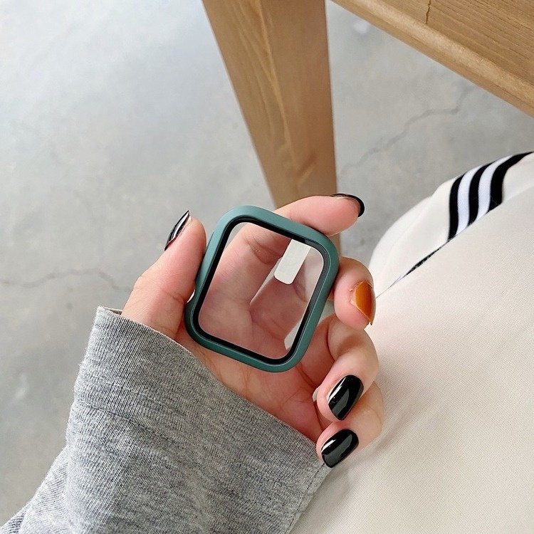 Ốp Bảo Vệ + Kính Cường Lực Dành Cho Đồng Hồ Thông Minh Apple Watch Series 6 5 4 3 SE 44mm 40mm