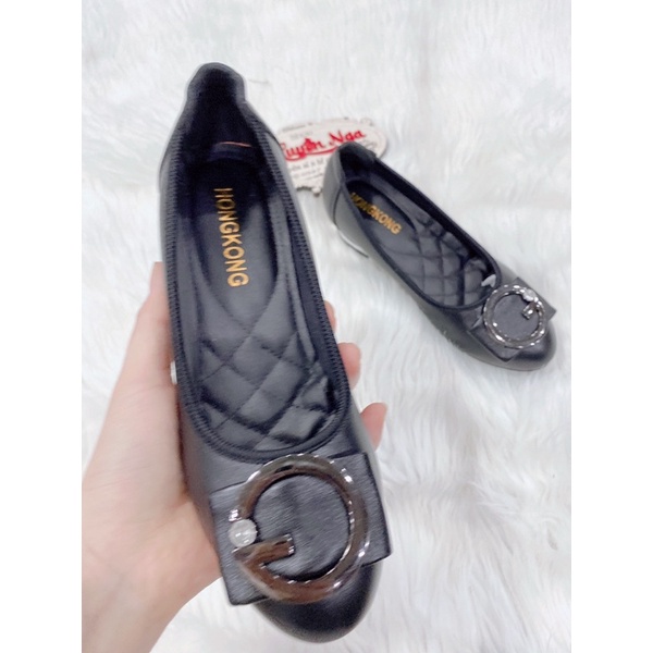 giày cao gót 3p nữ da bóng và da lì mác tròn mũi tròn