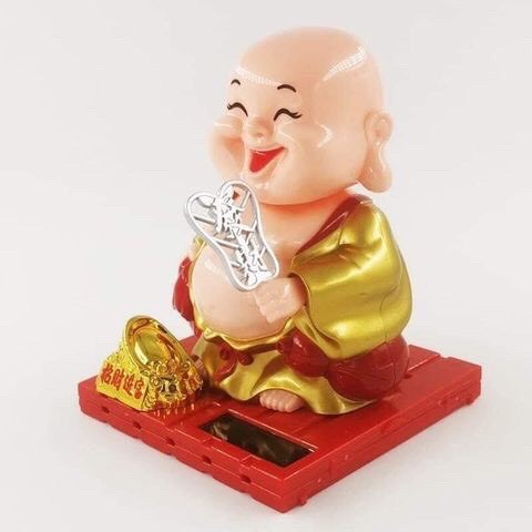 [NÊN CHỌN] Tượng Phật  May Mắn Ông Di Lặc Tay Cầm Quạt, trang trí xe hơi, phong thủy mang đến may mắn, phúc lộc.