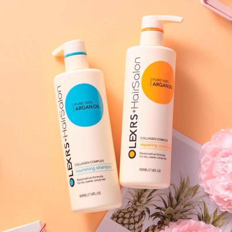 Dầu Gội Xả Olexrs Argan Oil Collagen Hair Salon Cao Cấp 500Ml