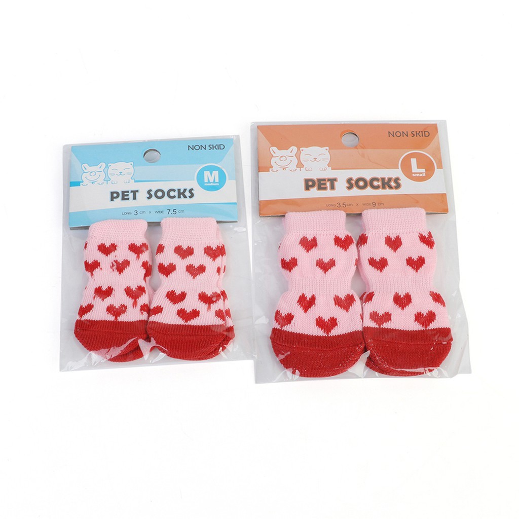 4 Vớ cotton chống trượt họa tiết giáng sinh cho thú cưng