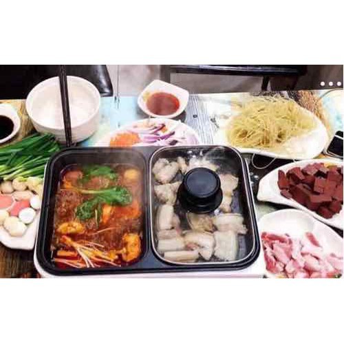 NỒI LẨU NƯỚNG HÀN QUỐC 2 NGĂN SIÊU CHỐNG DÍNH
