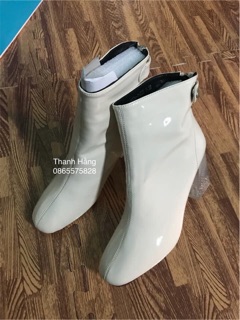 Boots cổ ngắn da bóng