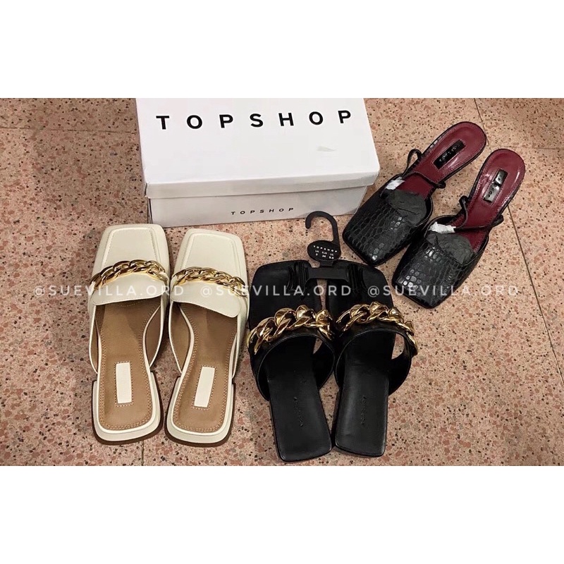 GIÀY CAO GÓT MŨI VUÔNG TOPSHOP AUTH 100% STYLE CỔ ĐIỂN DA THẬT