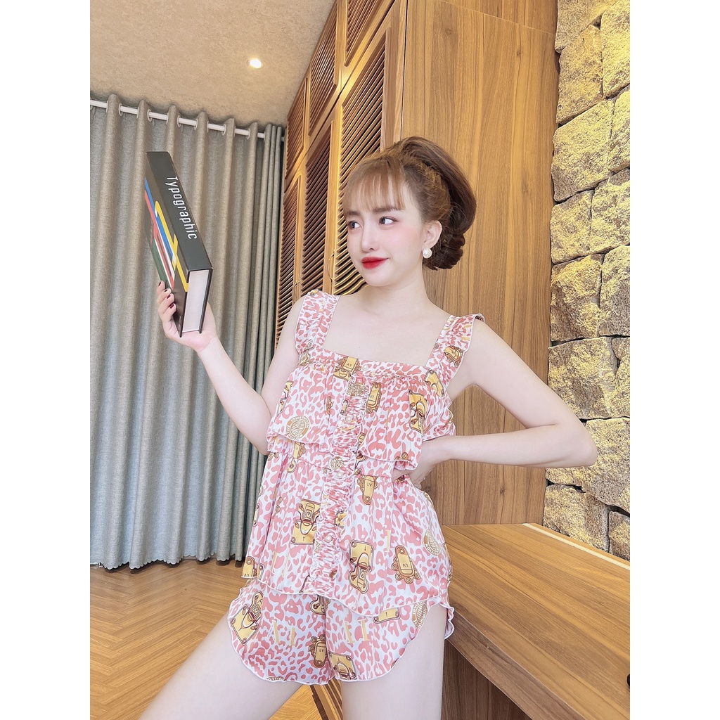 Bộ Đồ Ngủ SOJUN vải Latin 2 tầng đính nút dưới 70Kg