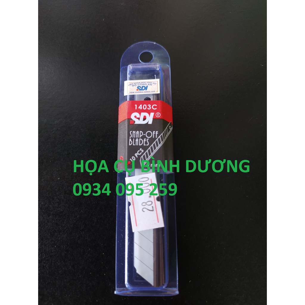 Vĩ 10 Lưỡi Dao Dọc Giấy SDI kèm Hộp Nhựa Chống Ẩm, Chống Gỉ, Chính Hãng Có Tem Chống Hàng Giả