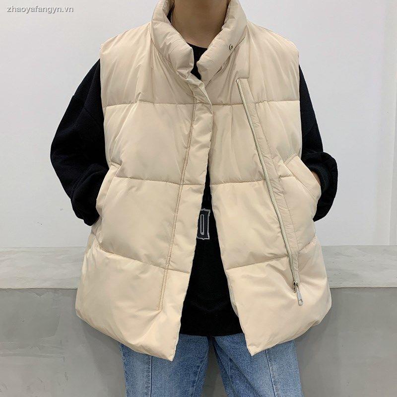 Áo khoác phao không tay cổ đứng phong cách Hồng Kông thời trang mùa thu cho nam