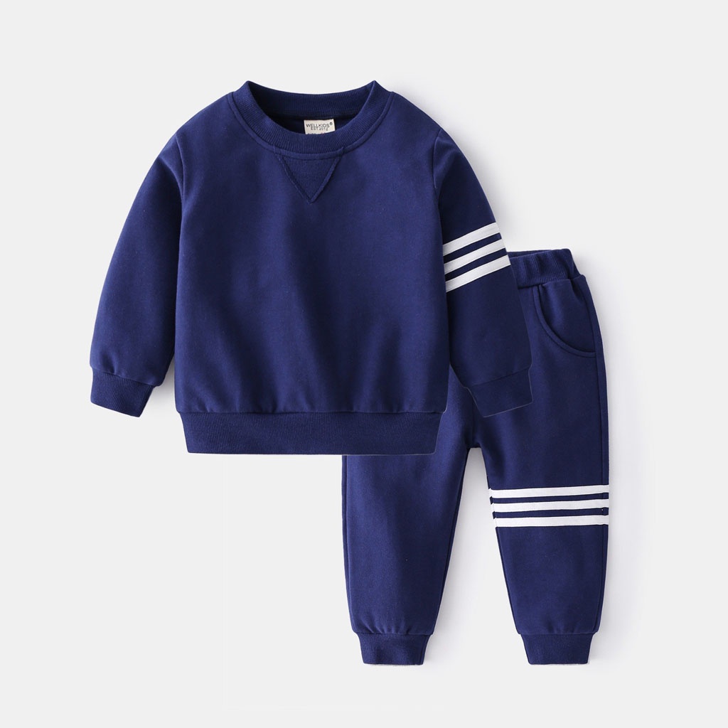 Bộ Nỉ Kẻ 3 Vạch Cho Bé, Đồ Bộ Cho Bé Trai Chất Da Cá Dáng Thể Thao Từ 7-28kg - LILA KIDS