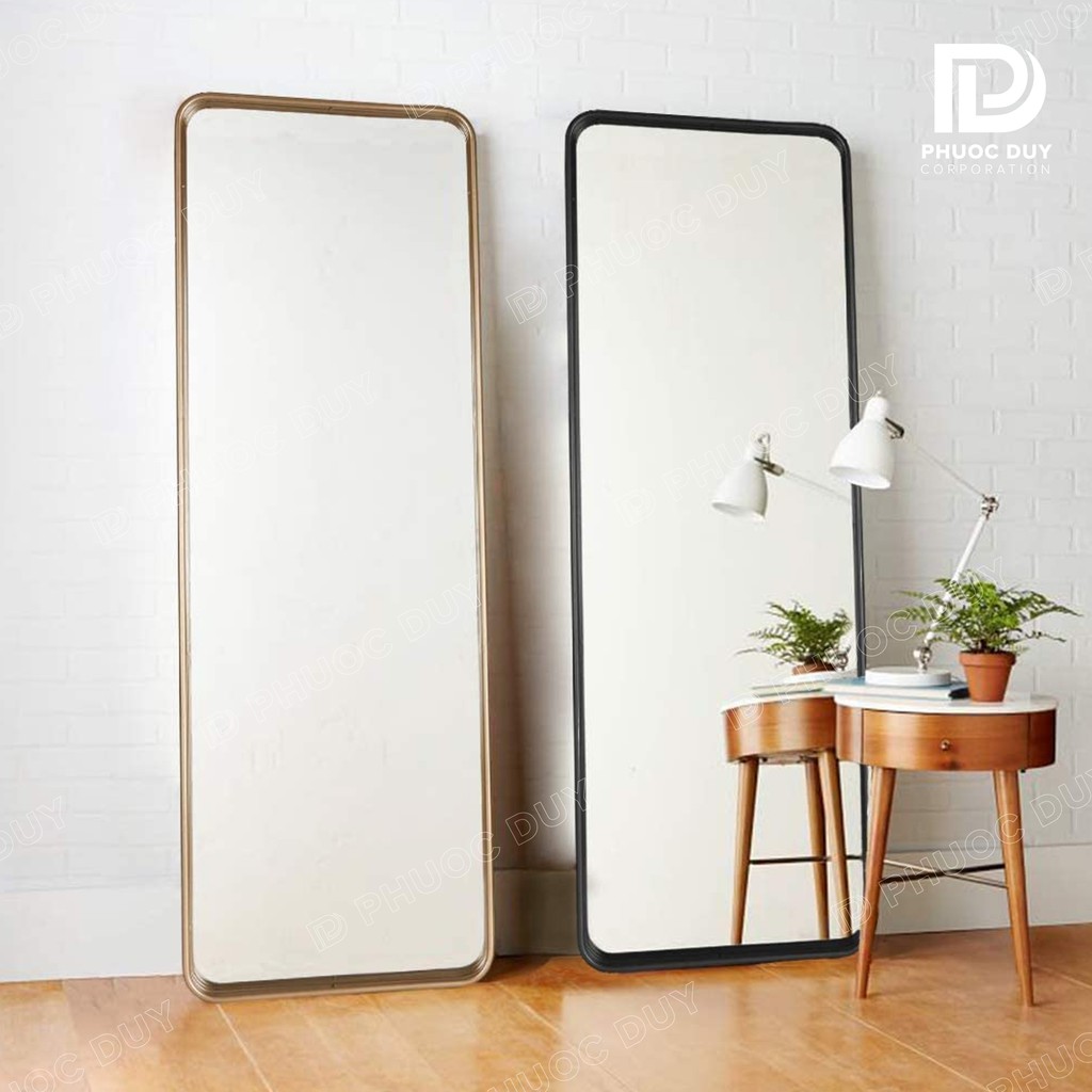 Gương chữ nhật bo góc viền thép G14 - Gương toàn thân viền thép sơn tĩnh điện