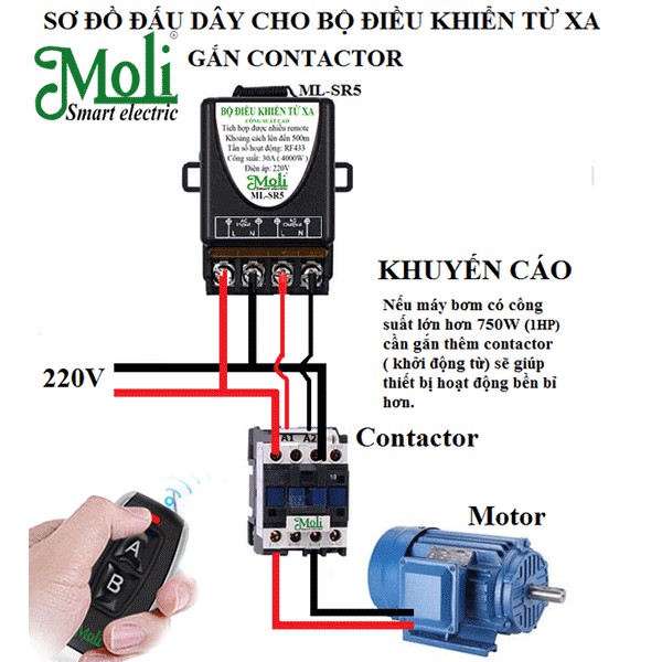 BỘ ĐIỀU KHIỂN TỪ XA CHO MÁY BƠM 50M