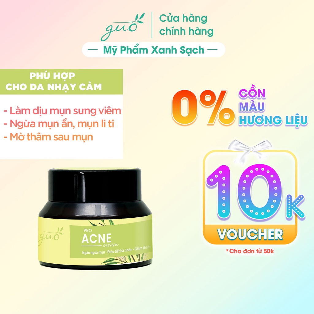 Kem dưỡng da mụn trà nghệ GUO 30g