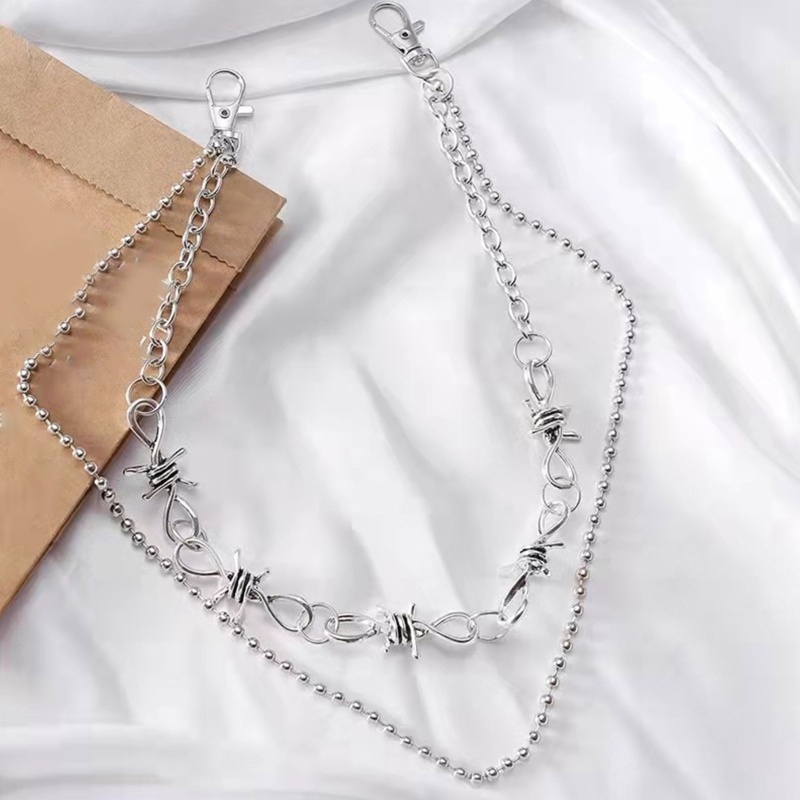 Dây Xích Bằng Hợp Kim Hai Lớp Trang Trí Quần Dài Phong Cách Punk Hiphop