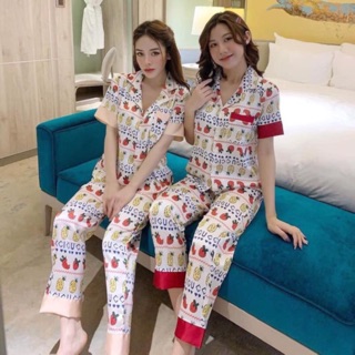 Bộ ngủ lụa satin quả Dâu