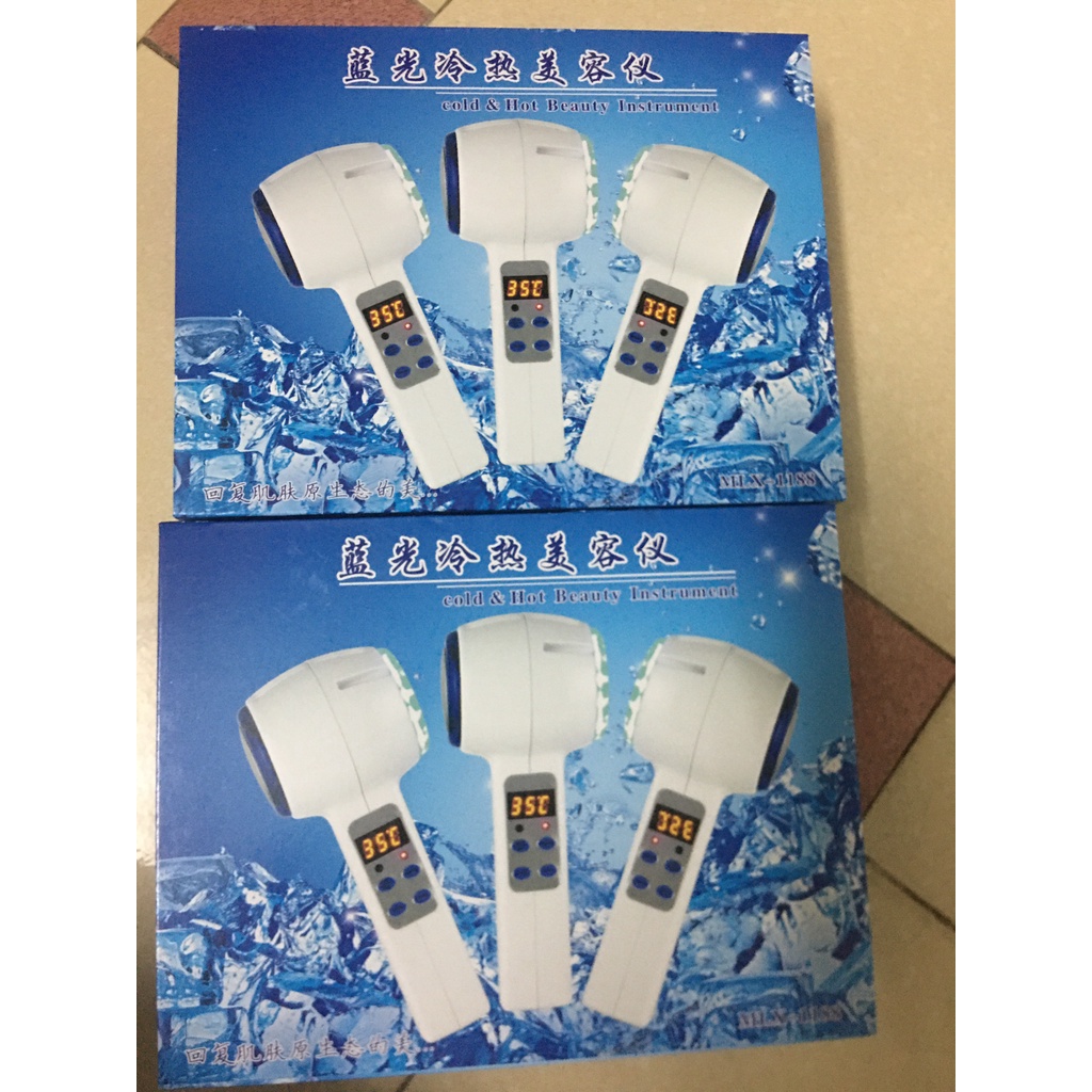 Búa nóng lạnh xanh kết hợp ánh sáng sinh học điện di dùng trong spa