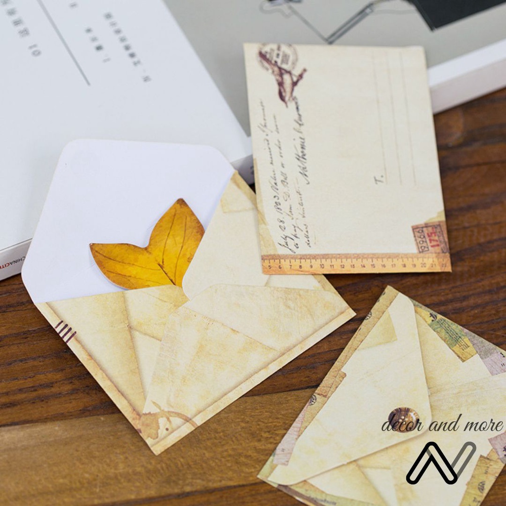 Set 12 phong bì mừng cưới mini, phong thư màu retro viết thư đẹp