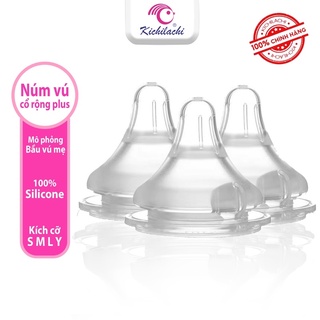 Núm ty Silicon Plus Kichilachi cao cấp siêu mềm mô phỏng bầu ngực mẹ