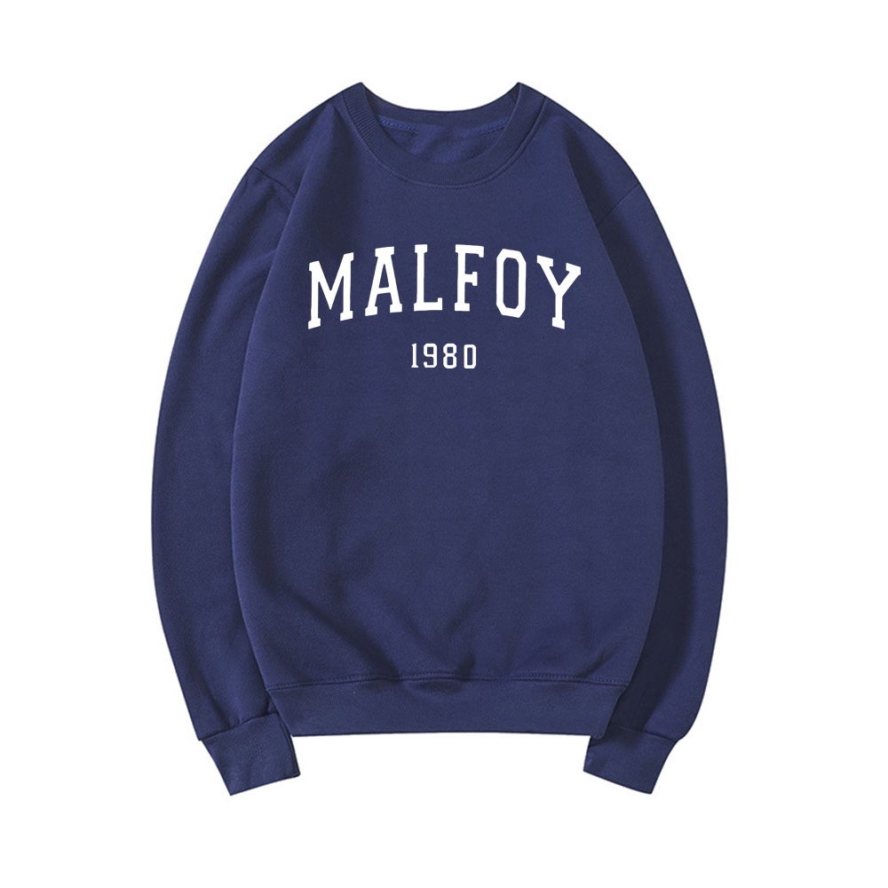Draco Malfoy 1980 Áo Hoodie Nỉ Chui Đầu Tay Dài Cổ Thuyền Màu Tối Phong Cách Harajuku Unisex