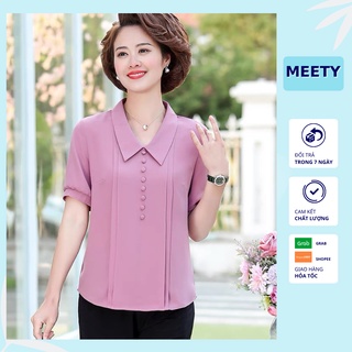 Áo thun trung niên nữ,áo trung niên nữ cho mẹ ngắn tay cổ đức sang trọng,trẻ trung vải cao cấp thoáng mát tn2 - meety