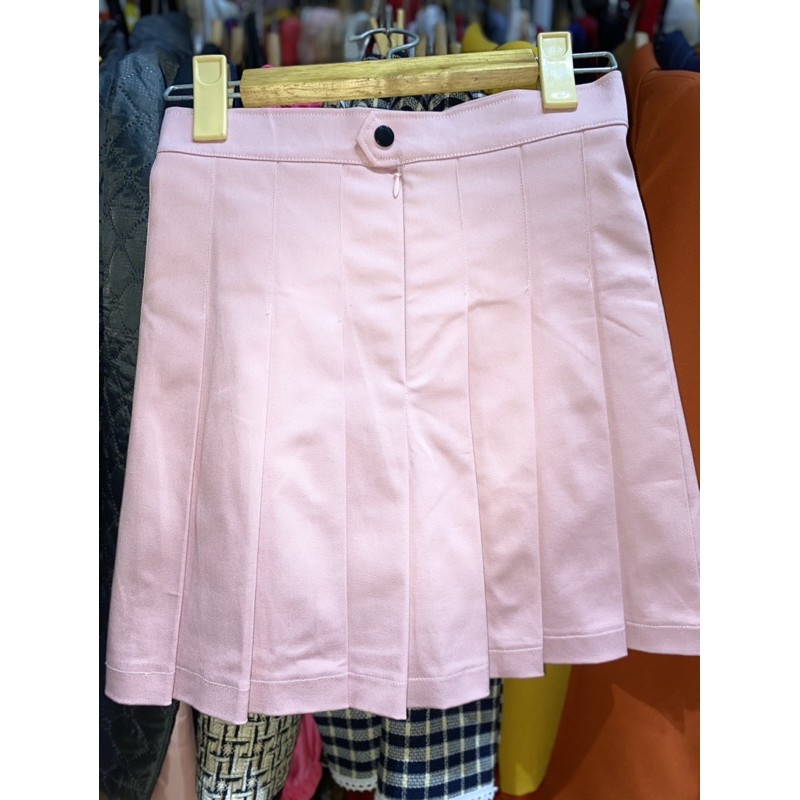 [HÀNG SẴN- ẢNH THẬT - VIDEO] Chân váy xếp ly màu hồng nhạt - Pink tennis skirt