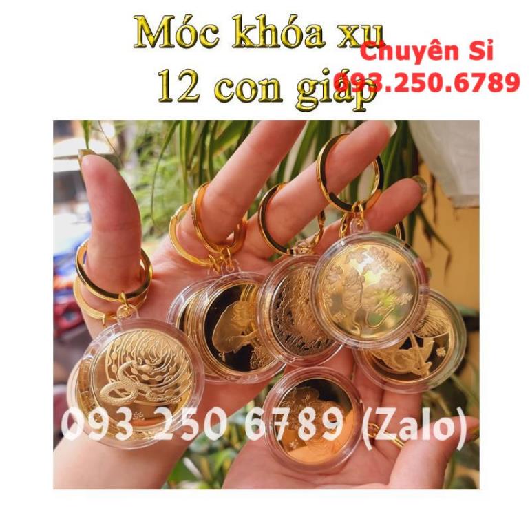 [GIÁ SỈ] Móc Khóa 12 Con Giáp Đồng Xu Phong Thủy May Mắn