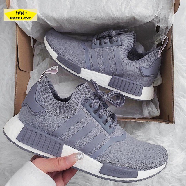 | Xả Xả | GIÀY THỂ THAO ADIDAS NMD R1 XÁM CỔ CHUN (Fullbox) .