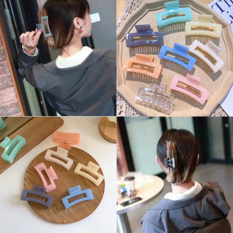 Kẹp tóc acrylic trong suốt đơn giản dễ thương mới