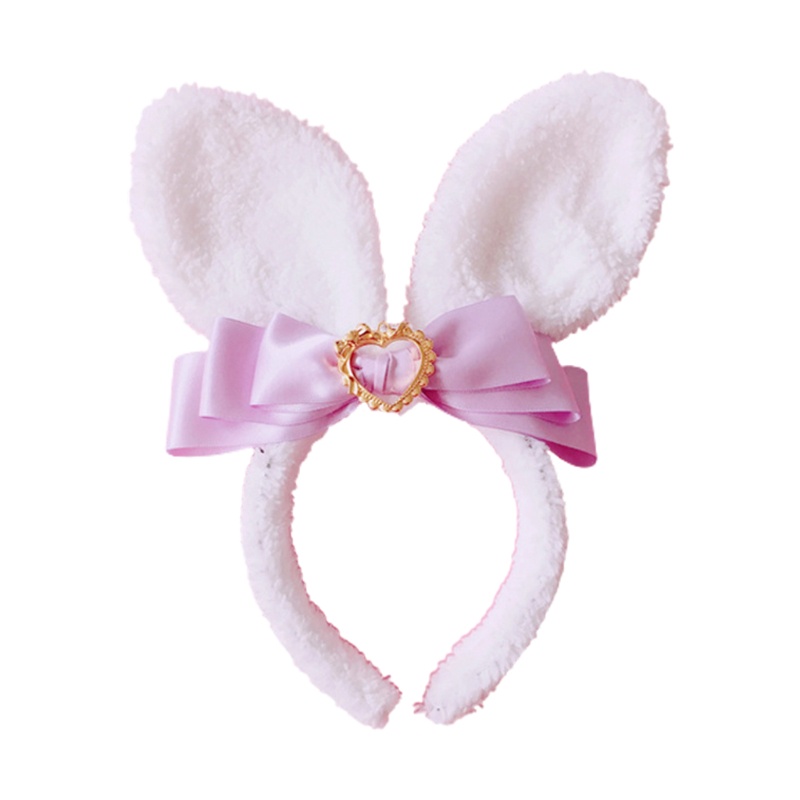 Băng Đô Tai Thỏ Lông Xù Đáng Yêu Dành Cho Nữ