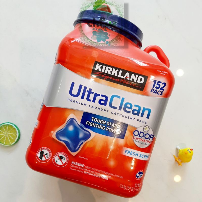 Viên Giặt Quần Áo Kháng Khuẩn Kirkland Signature Ultra Clean 152 Viên Của Mỹ