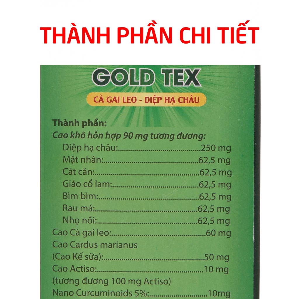 Bổ gan Cà Gai Leo thảo dược mát gan, giải độc gan - 50 viên