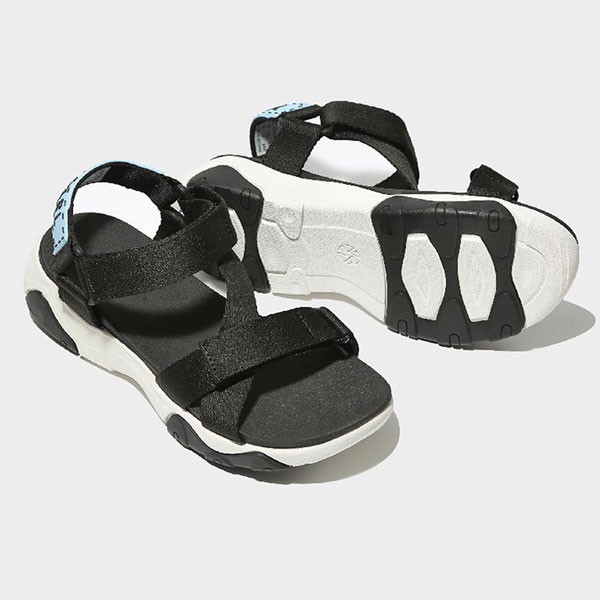 Giày Sandals SHONDO Girly - GIM0010-Đế Trắng Quai Đen