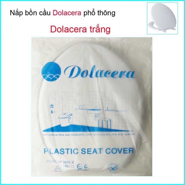 Nắp bồn cầu Dolacera trắng cho bàn cầu 2 khối