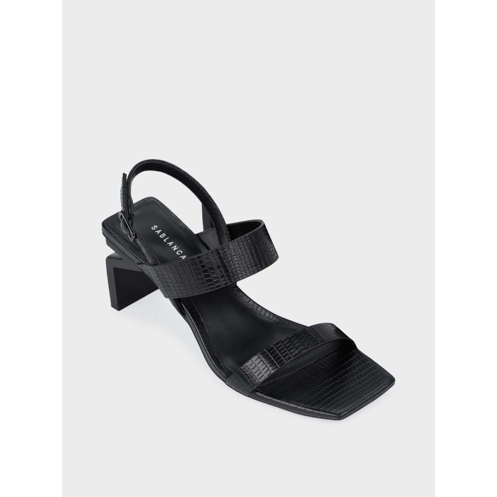 Giày sandal cao gót nữ quai ngang đế cách điệu Sablanca 5050SN0169