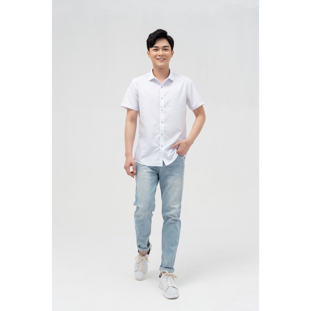 Áo sơ mi nam tay ngắn lụa nến slimfit - SNM4001 | BigBuy360 - bigbuy360.vn