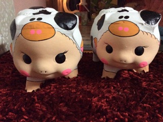 Heo đất handmade bò tai đen XL