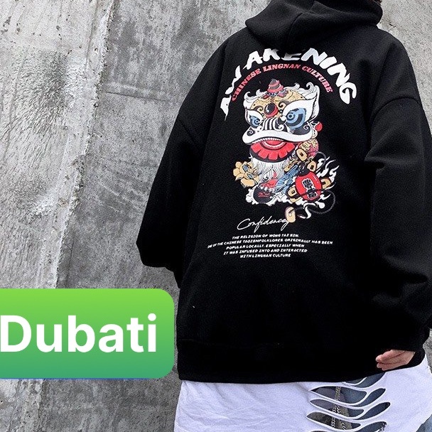 ÁO KHOÁC NỈ- ÁO KHOÁC HOODIE NAM NỮ HÌNH KÌ LÂN SÀNH ĐIỆU CÓ NÓN HÀN QUỐC- DUBATI FASHION