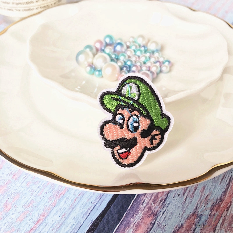 Bộ 1/ 4 miếng vá quần áo dạng thêu/ ủi hình Super Mario đáng yêu tiện lợi
