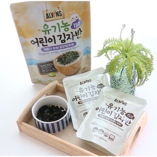 [Alvins]Rong biển rắc cơm hữu cơ Hàn Quốc - 21gr